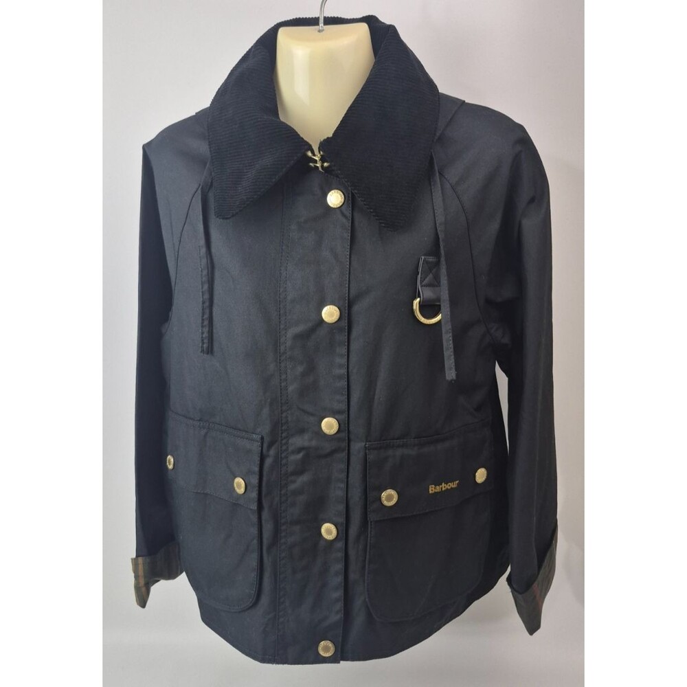 Barbour Women's Black Reighton Waxed Cotton Jacket Size 4 US